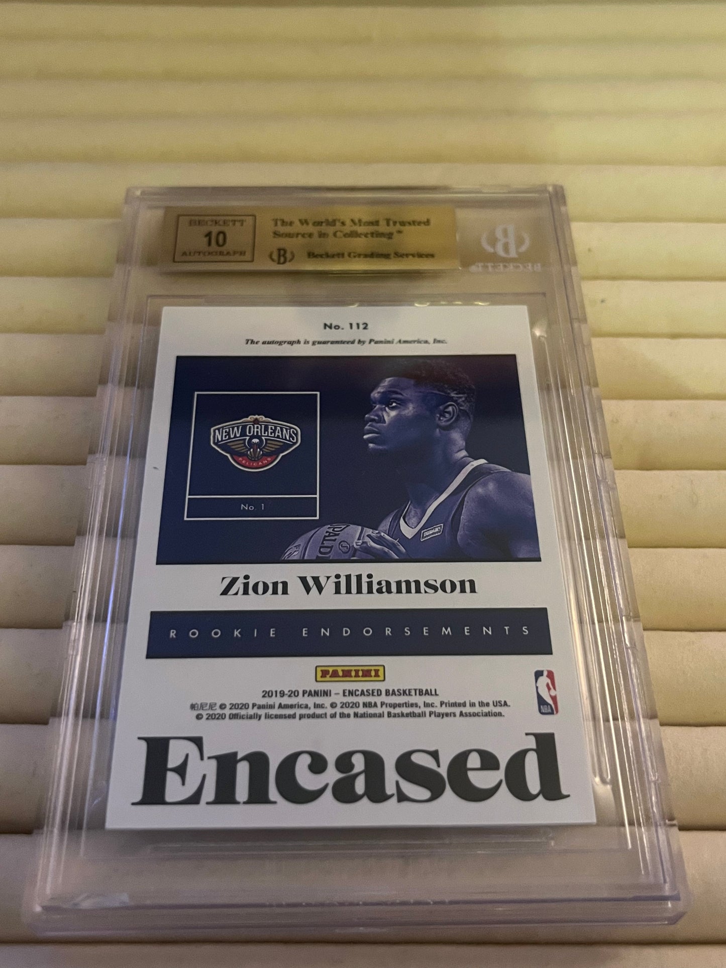 Zion Williamson Beckett graded trading card