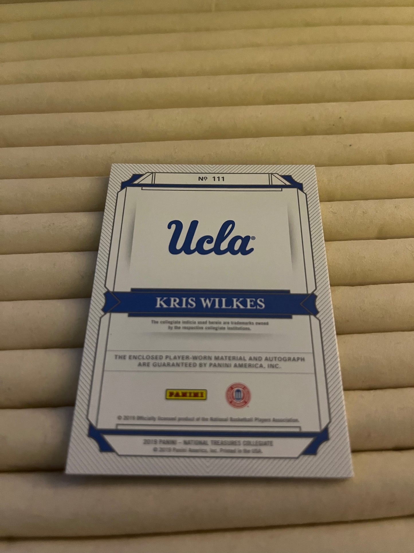 Kris Wilkes signed trading card